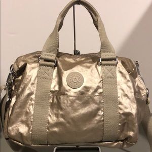 Kipling Caska Silver Beige Purse Crossbody Bag